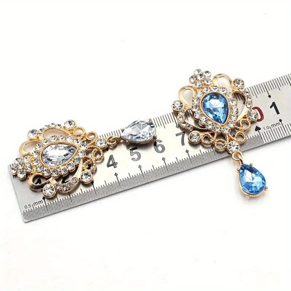 3Pcs/5Pcs Random Color 32*60MM for Needlework Rhinestone Button Hair Manualidades Accessories Diy Flat Back Brooch Jewelry Accessories