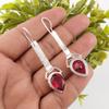 Pink Rubellite Gemstone Earrings Jewelry, Handmade Gorgeous Silver Earrings, 925 Sterling Silver Jewelry For Wedding Gift