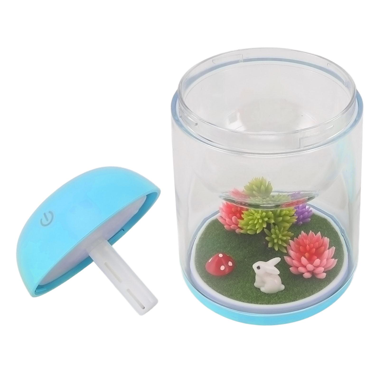 

Micro Landscape Humidifier Cute Quiet 2 in 1 Ultrasonic Essential Oil Diffuser Humidifier for Bedroom Office Car синій