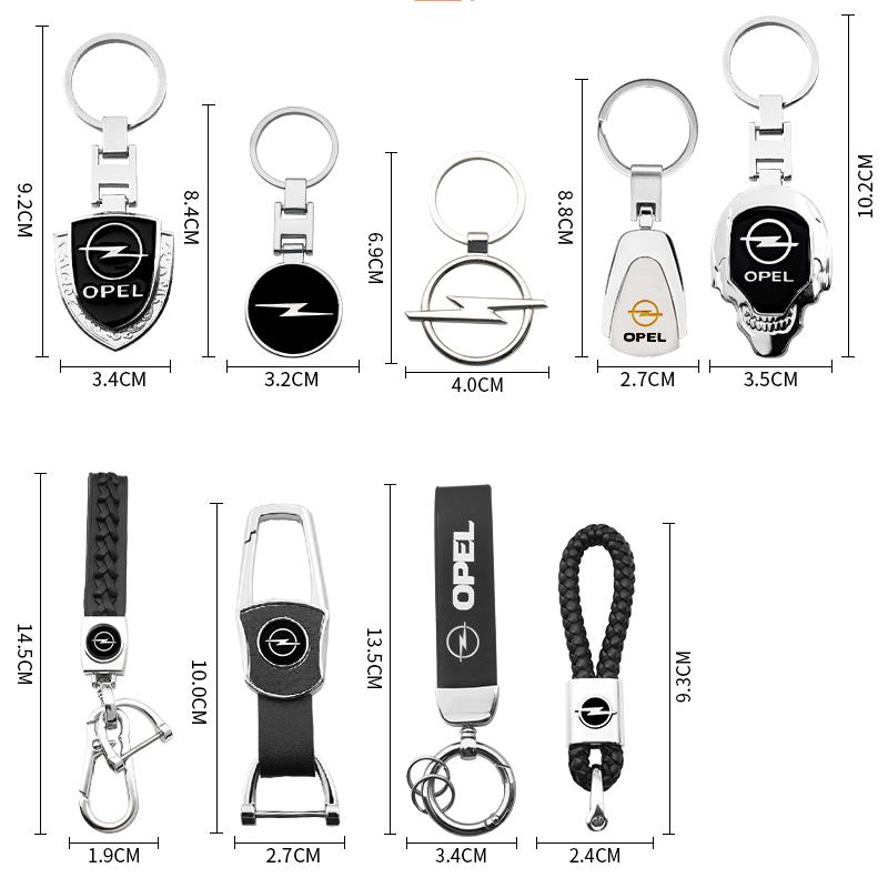 BBFP7 Metal/Leather Car Keychain Badge Emblem For Opel Astra Grandland Corsa Mokka Frontera Insignia Zafira Key Chain Rings Accessorie