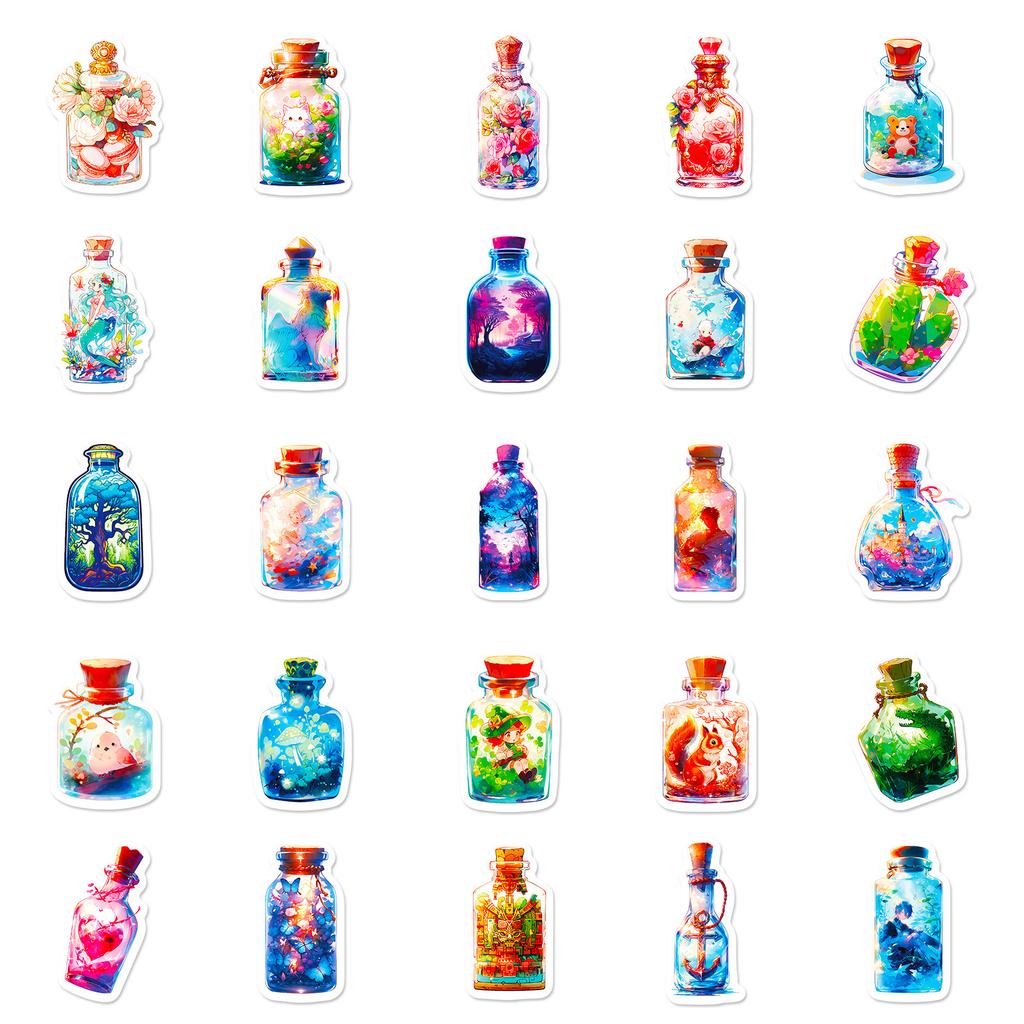 50 Flower Vase Odd Stickers Ins Creative Vase Crystal Vase Big World Stickers Collection Nature