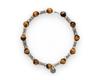Howthere Silver Bracelet Ufo - Silver Bamboo And Brown Stone