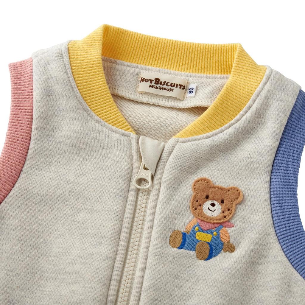 Miki House Hot Biscuits Vest, Boys and Girls, Baby/Kids' Clothing, Gray, 100cm, 73-5701-142