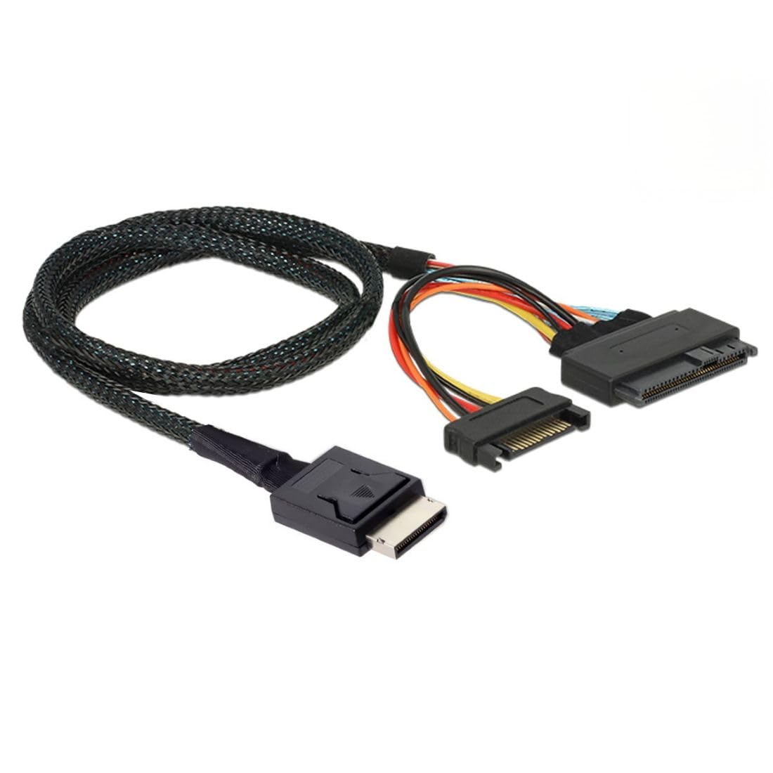 

chenyang PCIe to Cable with SATA Power for NVME SSD Motherboard Internal 4.0 SFF-8611 SFF-8639 U.2 SFF-8639 Expansion, 1.64ft/0.5M