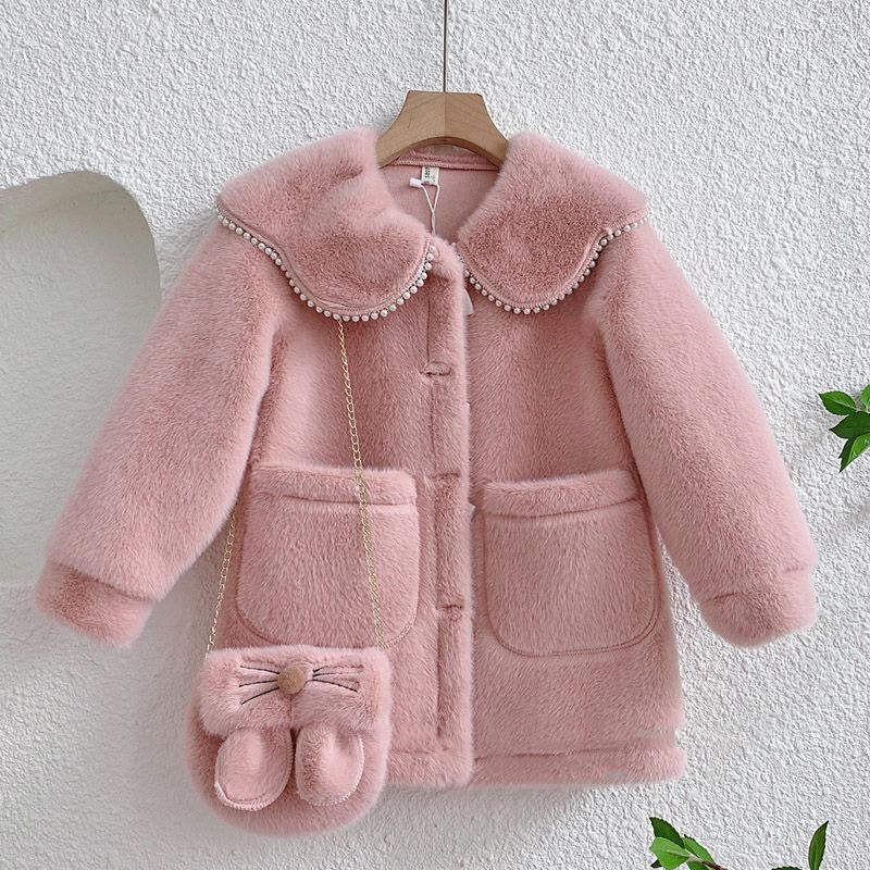 Jenterjakke Høst Vinter Varm Pelskåpe Jenter Jul Prinsesse Yttertøy Søt Barn