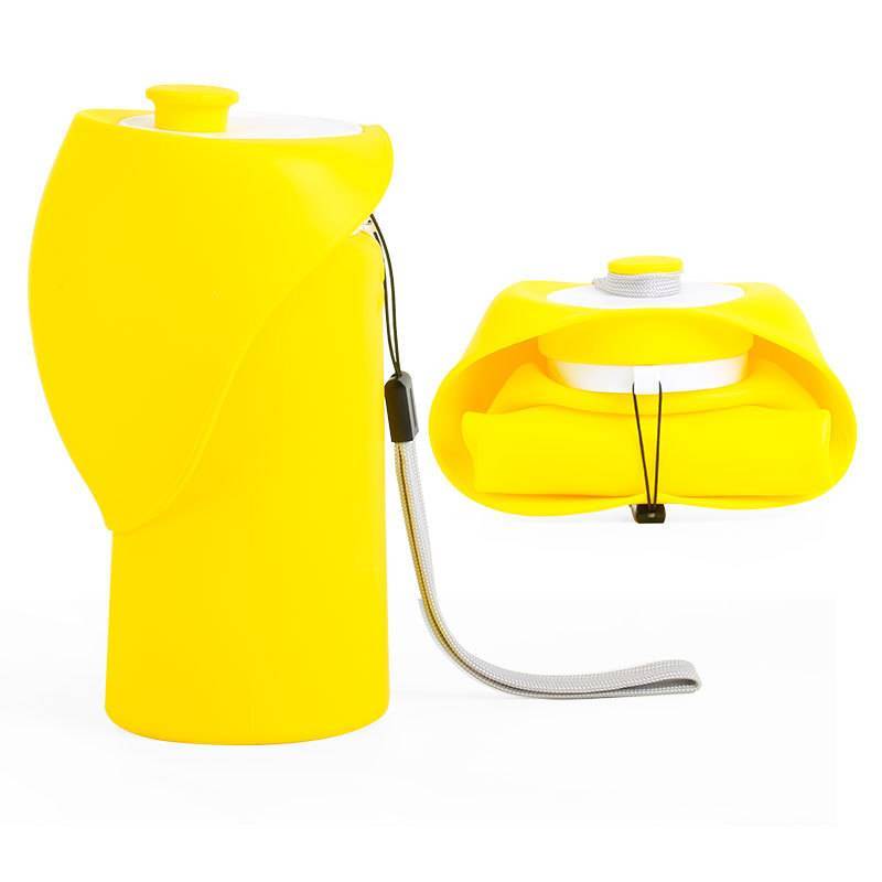Reise-Wasserflasche für Haustiere mit lebensmittelechtem Silikon, faltbares Design für Hunde