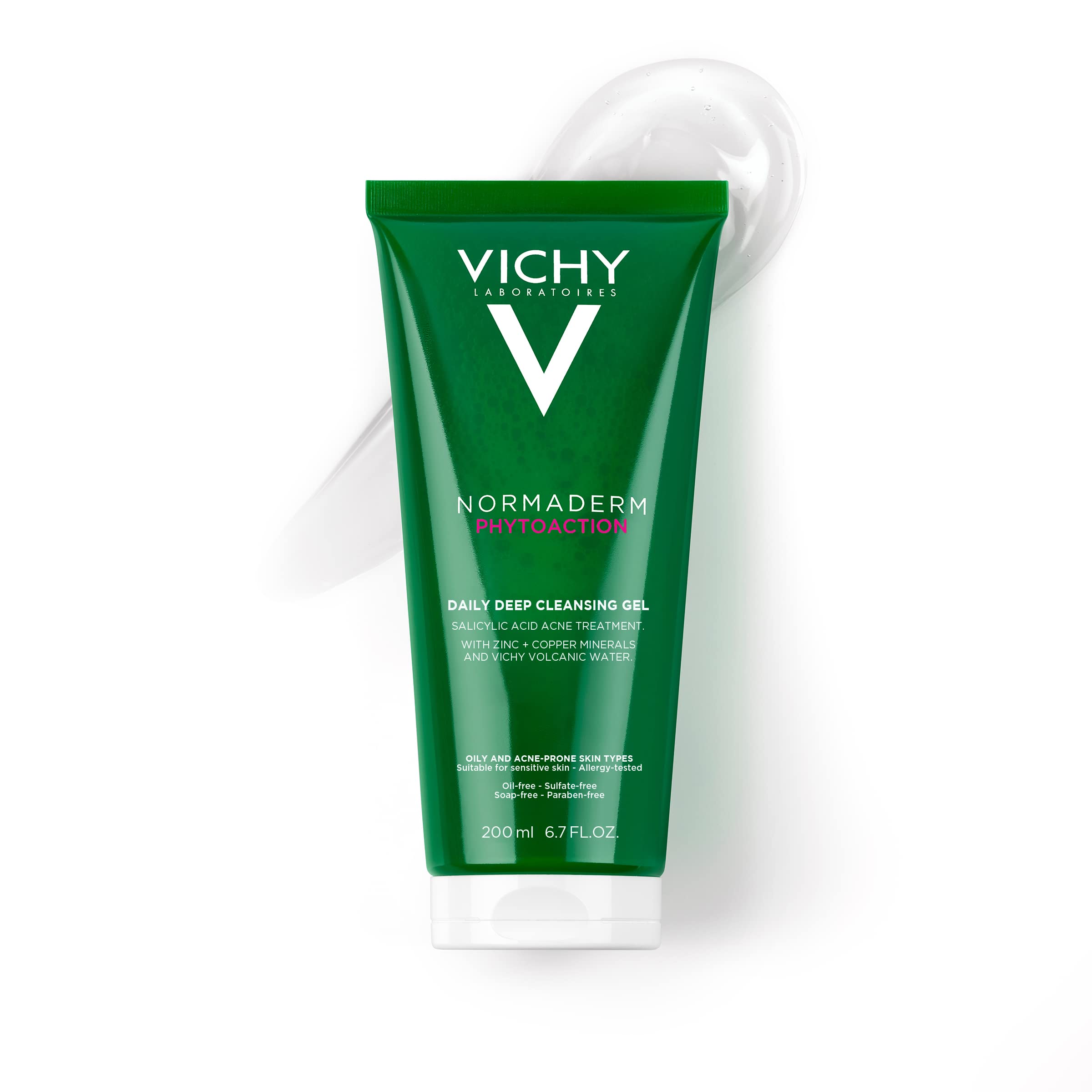 VICHY Normaderm Ежедневное средство для умывания лица от акне, Салициловая кислота Очищающее средство для лица для жирной и склонной к акне кожи, Акне зелёный