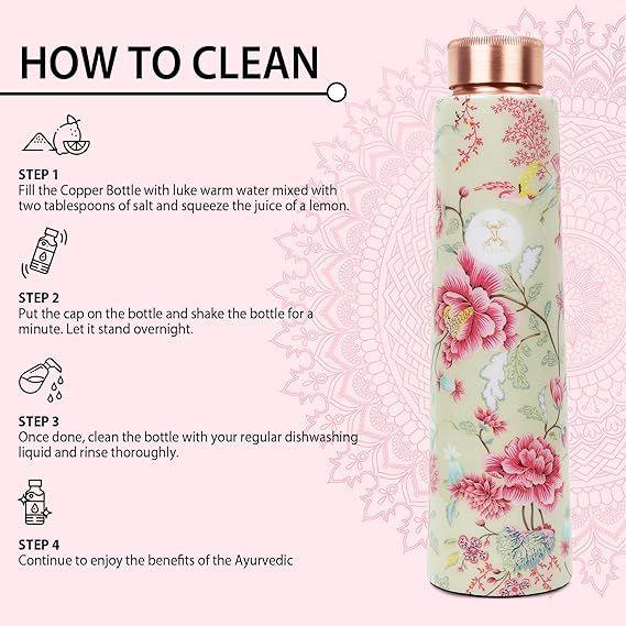 100% Pure Joint Less Copper Bottles for Water with Leak Proof Lid | Ayurveda BPA Free & Non Toxic | Ayurvedic Office