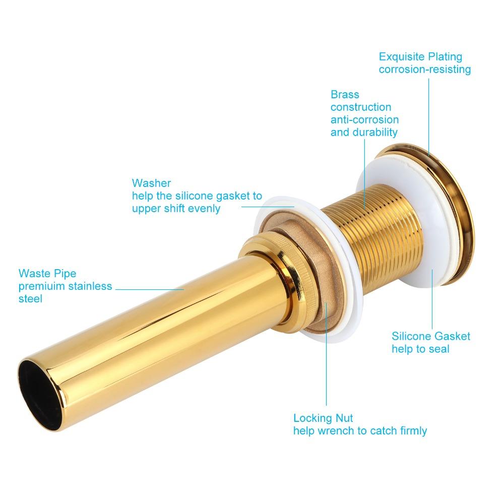 Push Bounce Bathroom Sink Drain Polish Gold Finish Draining Stopper Drain Stopper  Bathroom