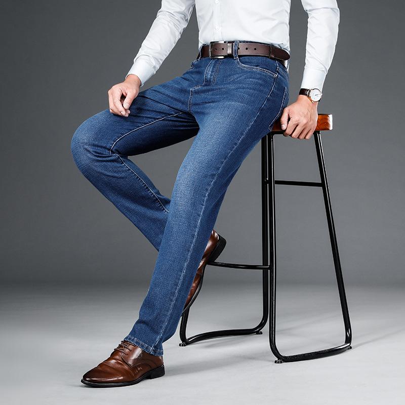 Jeans für Herren im mittleren Alter, elastische Baumwoll-Freizeithose für Herren, Jeans für Herren im Frühlingsstil