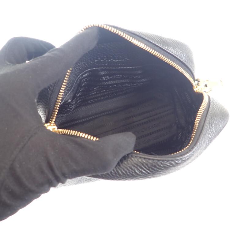 Prada 1BH187 Schultertasche NERO/schwarzes Leder Damen