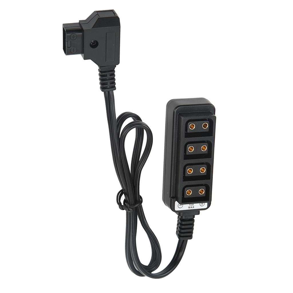 Camera Battery D Tap Male to 4 Female Splitter Power Cable Adapter 60cm Long for Matsushita Anton Port Batteries