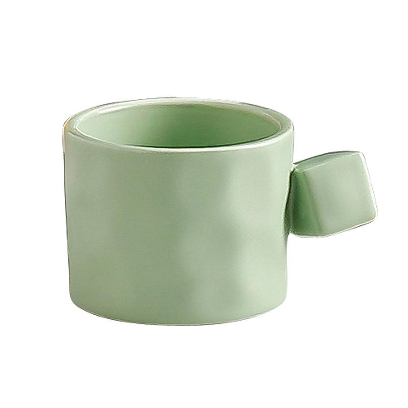 

Чашка з ручкою Домашній офіс керамічна чашка Однотонна чашка для пиття на сніданок Чашка для післяобіднього чаю Велика місткість 301-400ml зелений