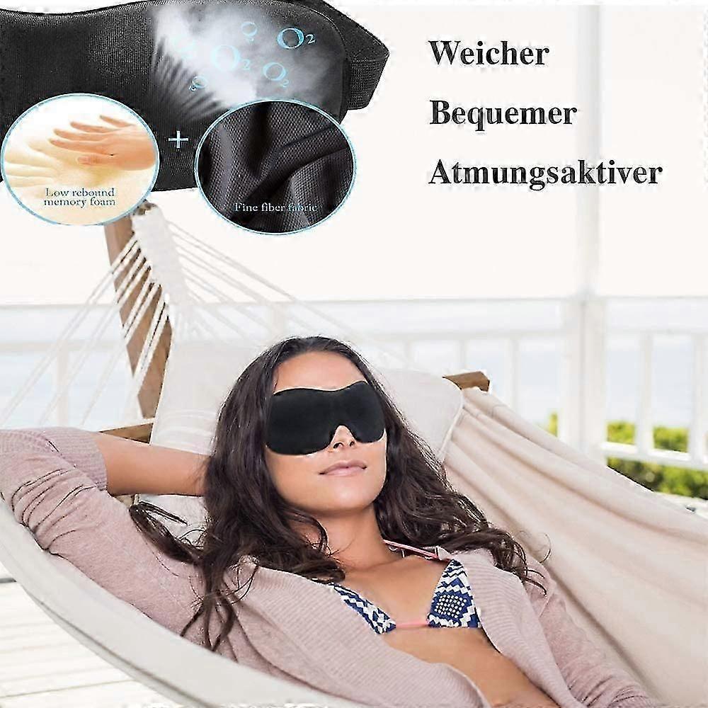 Sleep Mask for Women and Men, Patented Design 100% Blackout Night Mask Comfortable Eye Mask and Blindfold -Black