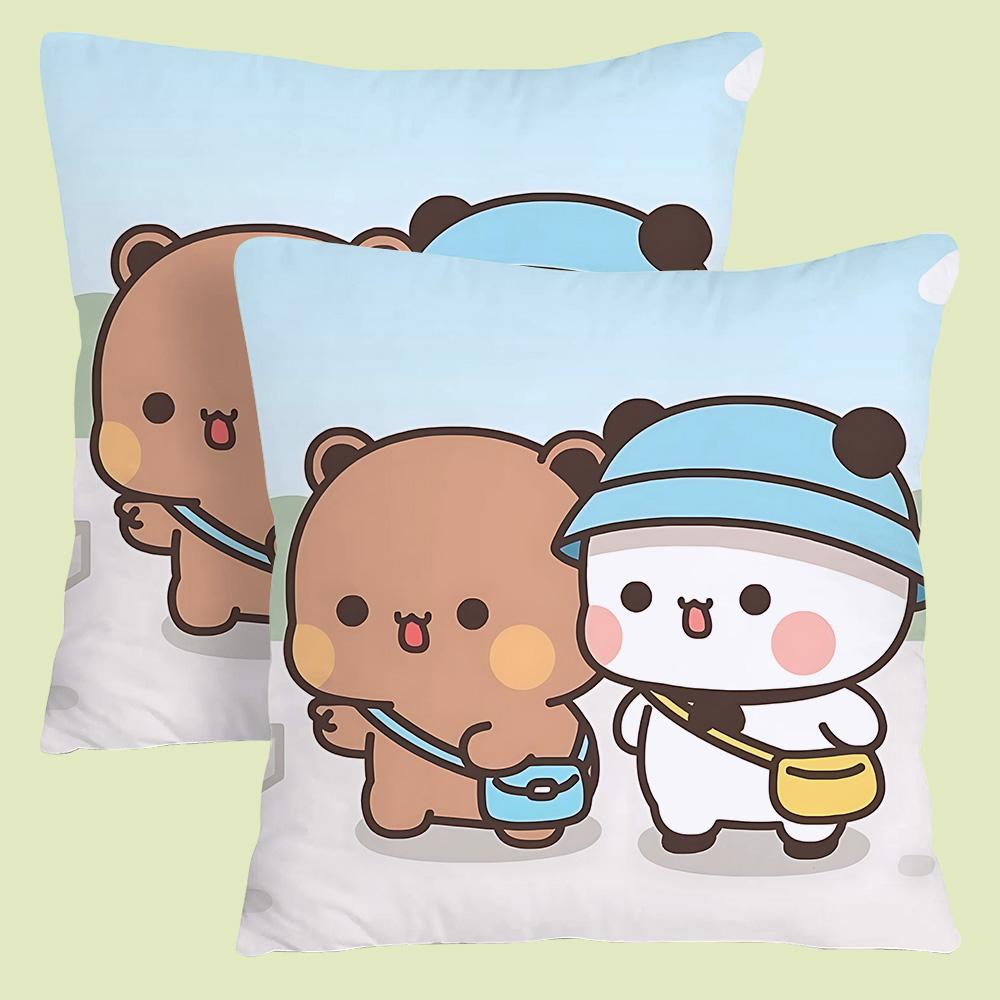 Cartoon Bubu Dudu Pillow Covers Cartoon Sofa Decorative Home Double-sided Printing Short Plush Cute Cushion Cover