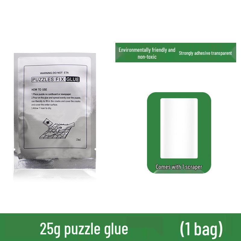 120ml Transparent Puzzle Glue with 25ml Bagged and Plastic Scraper for 1000-Piece Puzzles