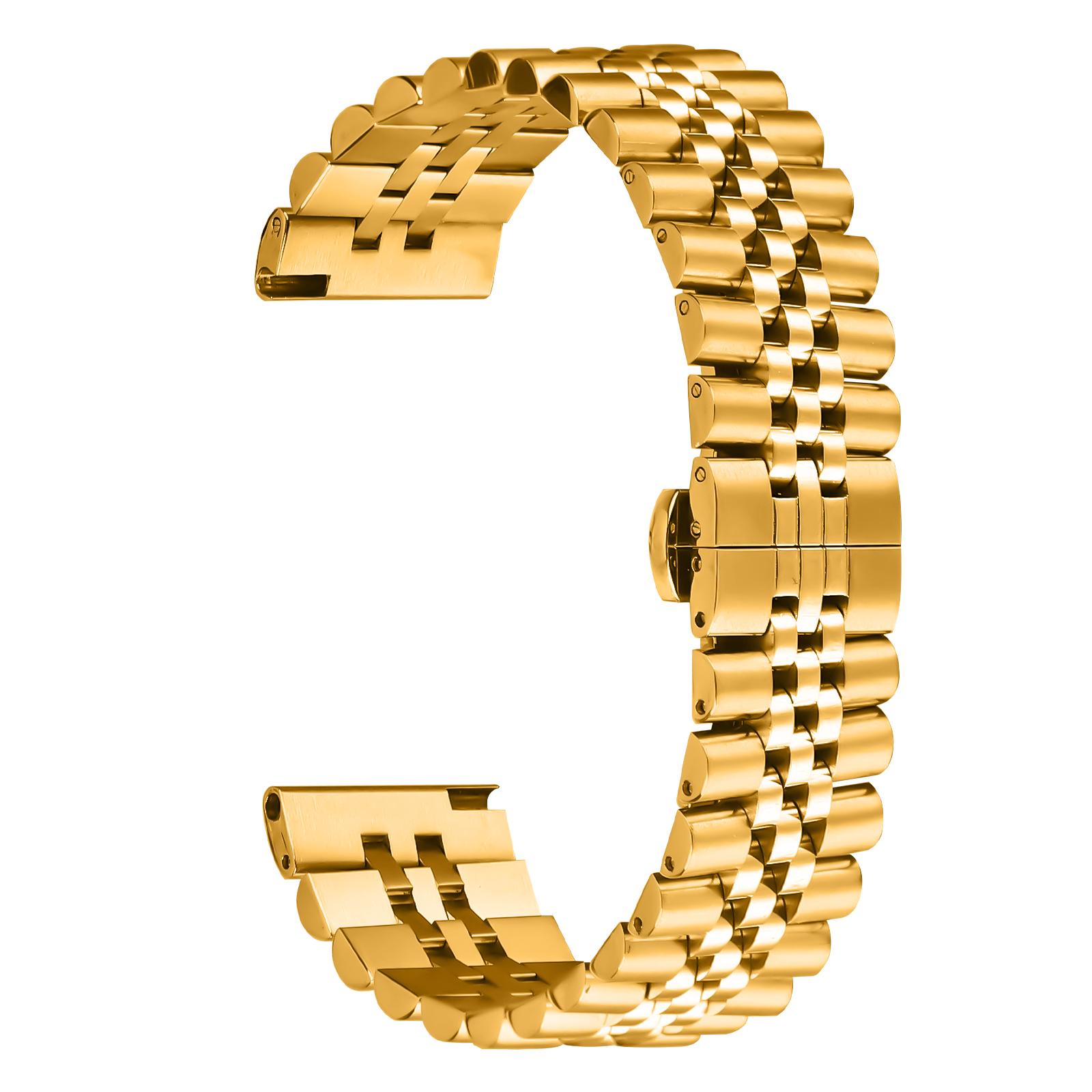 

Для Huami Amazfit GTR 47мм Ремінець для зап ястя 5-ланковий з нержавіючої сталі Застібка-метелик Ремінець для годинника Gold