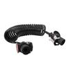 7 Way Coiled Trailer Cord Enhanced Performance Water Resistant Dust Proof Electrical Power Coil Cable Wire for RV Towed