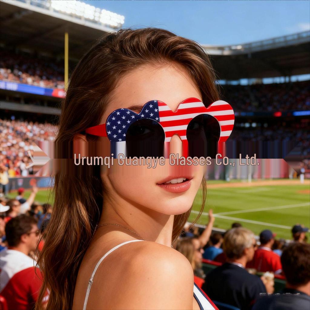 American Flag Peace Sign Glasses - Cross-Border Party & World Cup Decoration for Independence Day