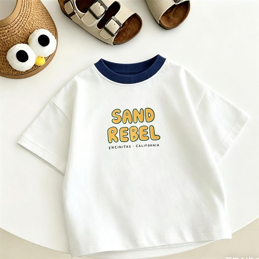Round Neck Tops Clothing New Child's Summer Clothes Thin Lovely Short Sleeve For Toddler Fashion Simple TShirt