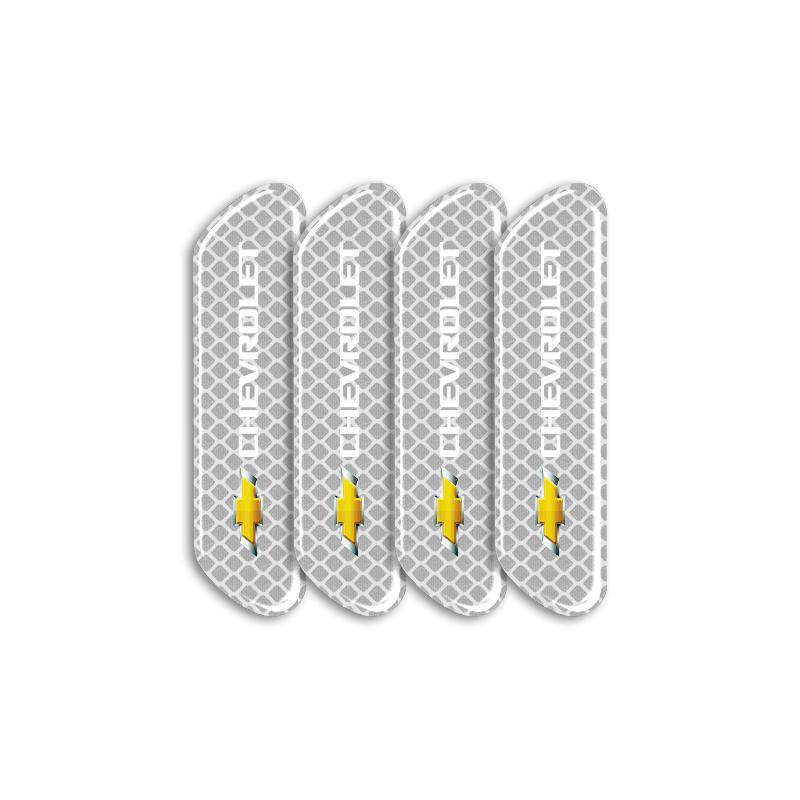 4PCS Car Door Safety Warning Reflective Mark Sticker Emblem for Chevrolet Camaro Trax Blazer Cavalier Onix Aveo Silverado Malibu Captiva