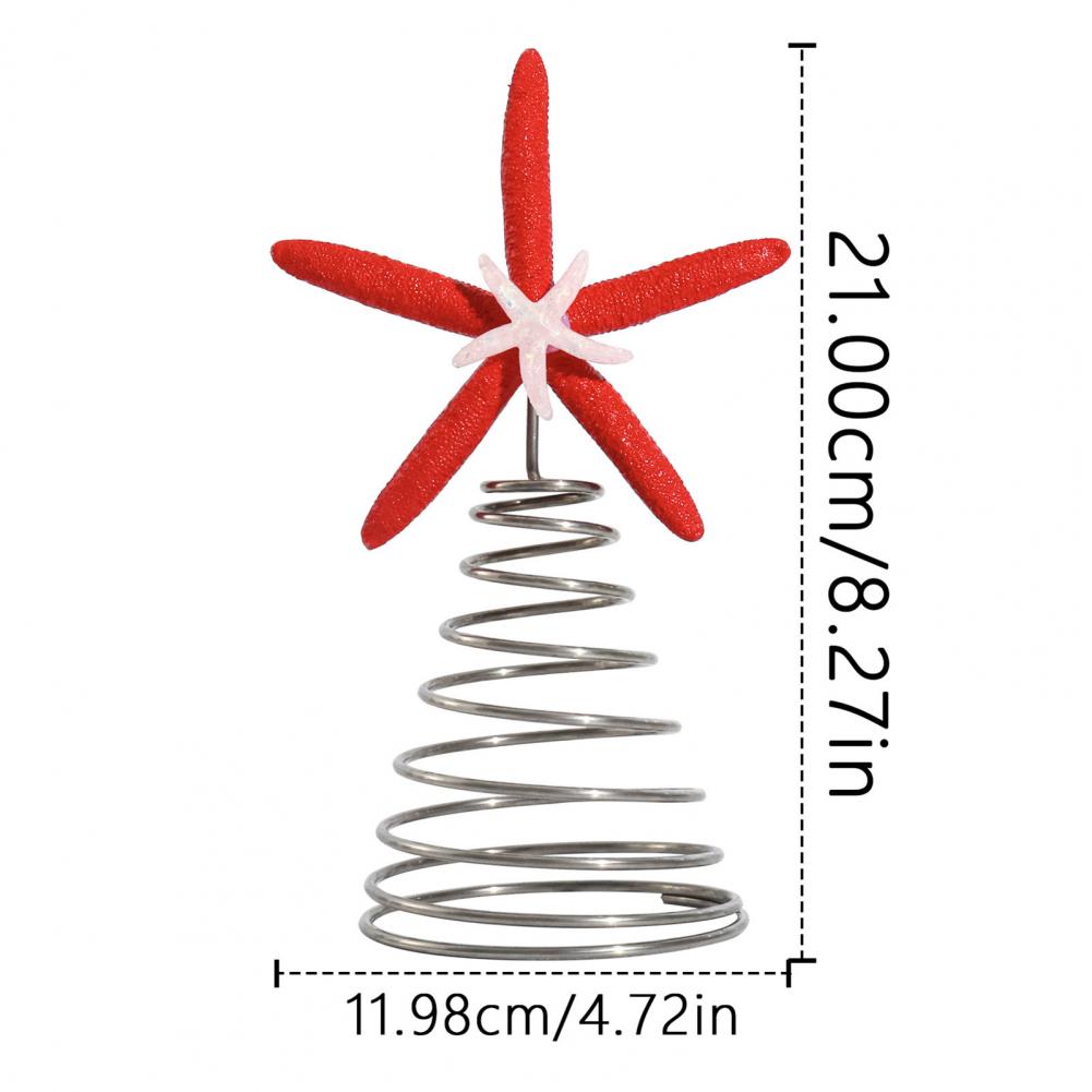 Starfish Tree Topper Christmas Tree Starfish Decoration Starfish Christmas Tree Topper with Metal Spiral for Festive Holiday