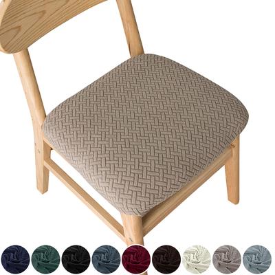 Capa elástica para cadeiras de jantar, capa de assento, jacquard, grosso, poliéster, assento de cozinha, protetor de móveis, fácil instalação