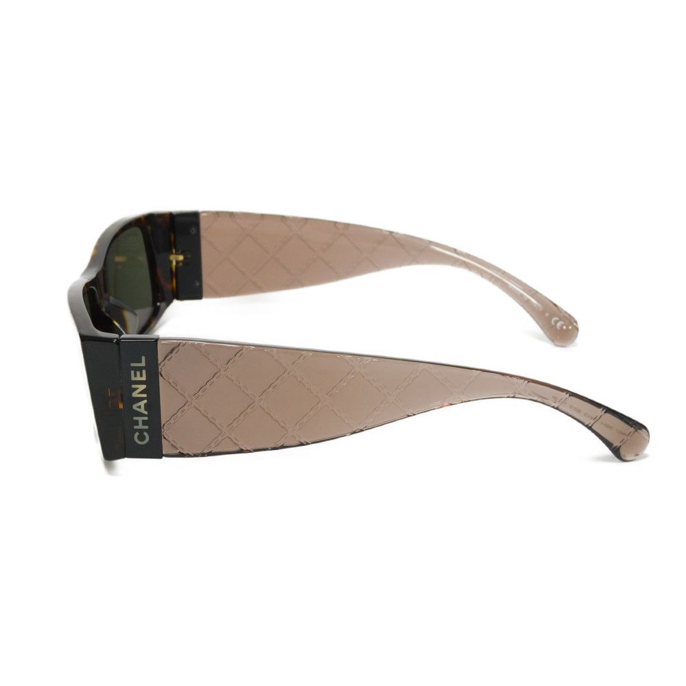 Used 10097 Rectangle Shape Eyewear 5425-A C714/3 7968 Logo Clear Black Matelasse Chain Acetate Havana Women's from
