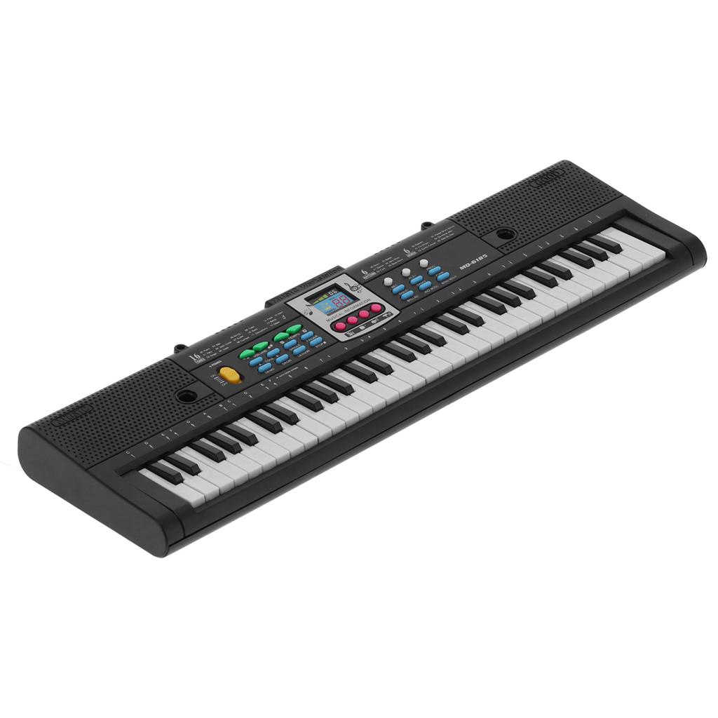 61Key Mini Electric Piano Black MultiFunctional Studio Toy with Microphone for Beginner