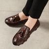 Skin Pattern Men Loafer Shoes Leather Slip-on Flats Moccasins Handmade Man Casual Driving Shoes for Men Drive Luxury Leisure