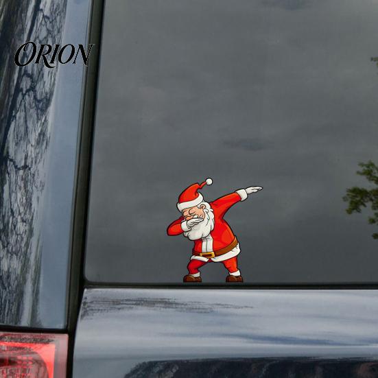 Waterproof Christmas Car Sticker Santa Claus Gesture Sticker, PVC Decal, Self Holiday Party Adhesive Exterior Accessories for Auto Body Windows