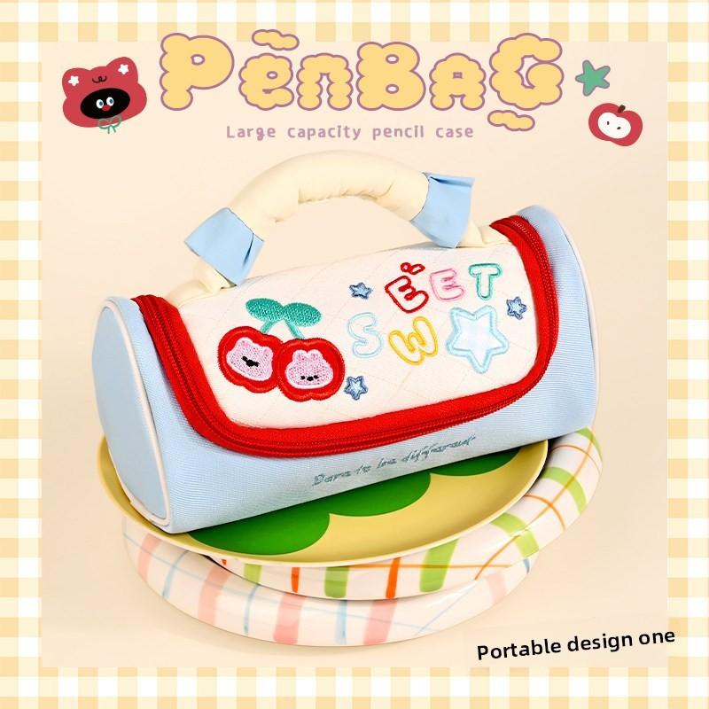 Style Large Capacity Polyester Pen Case With Stylish Design For Students And Office Use