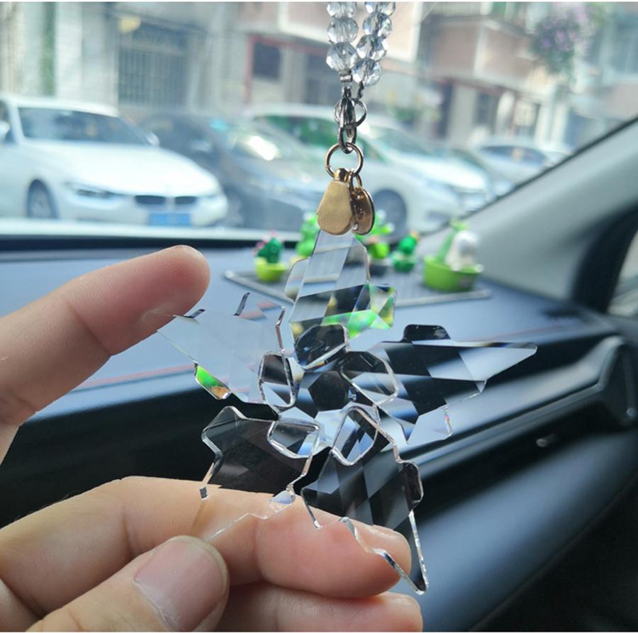 2021 New Year Christmas Crystal Star Snowflake Xmas Ornament Tree Decoration