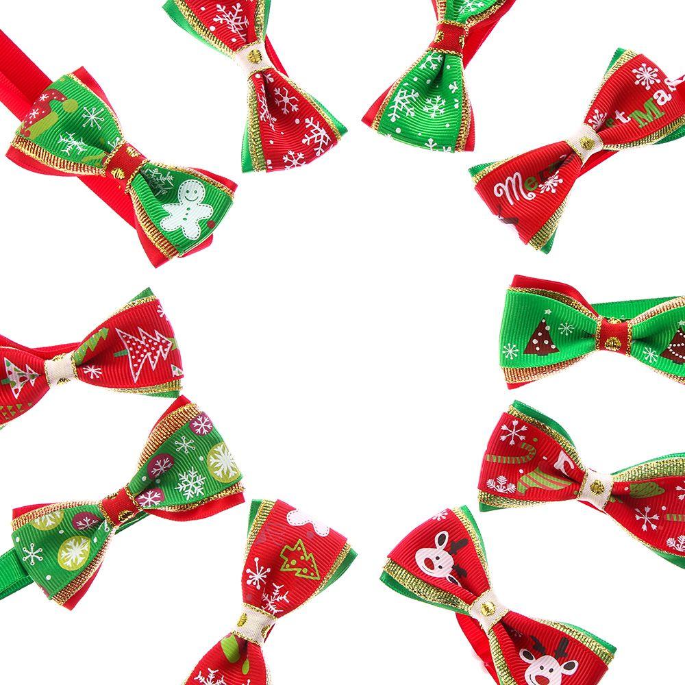 Cute Xmas Grooming Bowknot Collar Dog Bow Tie Cat Choker Pet Christmas Necktie