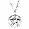Pentagram keltisk knut hänge stjärna Halsband måne sol Smycken Amulett hantverk 45 cm eller 70 cm lång kedja