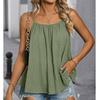 Women's Casual Solid Color Loose Pleated Sleeveless Camisole Top Sleeveless Camisole Top