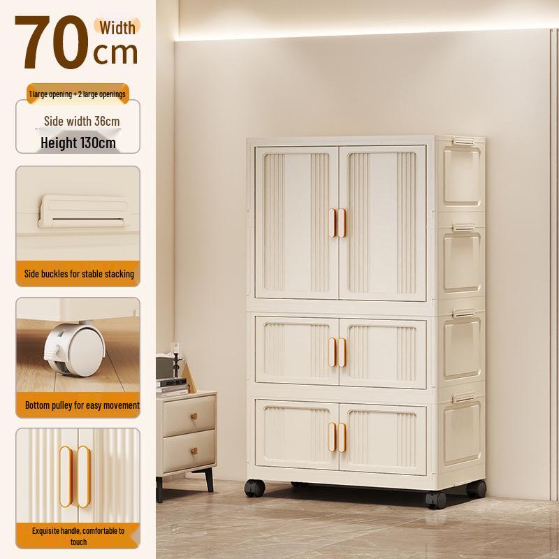 Children's Wardrobe & Storage Cabinet for Clothes, Snacks & Toys - No-Install Foldable Plastic Box