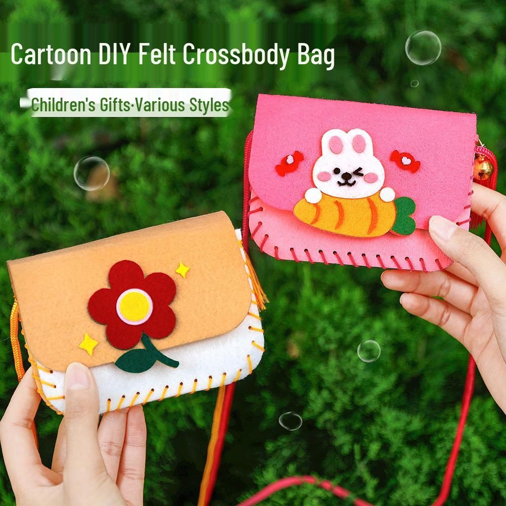 

DIY Felt Crossbody Bag Kit: Cute Non-Woven Fabric Coin Purse Craft Pack