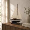 Decoratief Zeilboot Model Scandinavische Stijl Decor Abstract Ontwerp Maritieme Boot Beeldhouwwerk voor