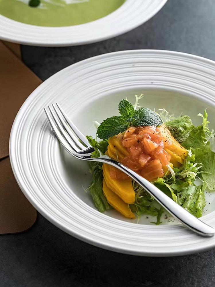 Thickened 304 stainless steel knife, fork and spoon dessert spoon high-end hotel light luxury restaurant Western tableware set