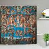 European Style Religious Oil Painting Shower Curtains Art Bathroom Decoration Waterproof Bathtub Home Decor Cloth Curtain Set