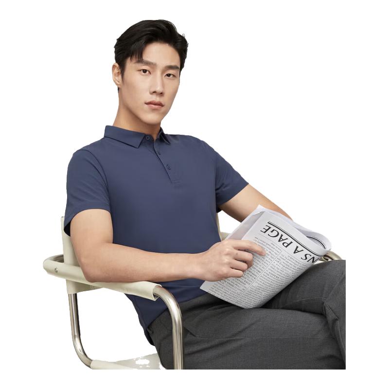 YOUNGOR Men s Summer Business Casual Short-Sleeve Polo Shirt 2XL