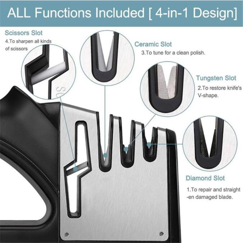 4-in-1-Küchen-Keramikmesser-Scherenschärfer, 4-Stufen-Schärfer, Haushaltswerkzeug