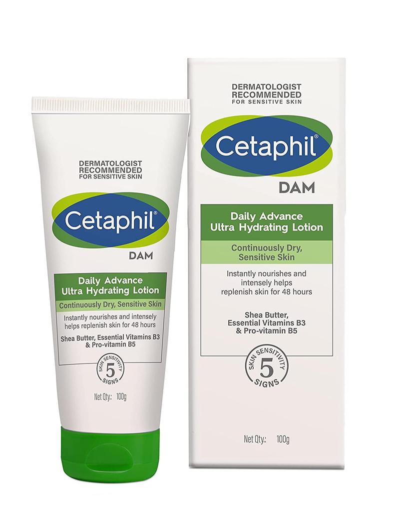 Cetaphil Daily Advance Ultra Hydrating Lotion for Dry/Sensitive Skin Long Lasting Moisturizer for Face & Body Multi 100 G