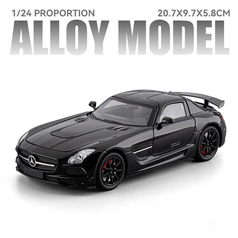 

1/24 Benzs SLS AMG Sports Car Alloy Scale Car Model Diecast Metal Static Collection Children Toy Car Vehicles Gifts чорний