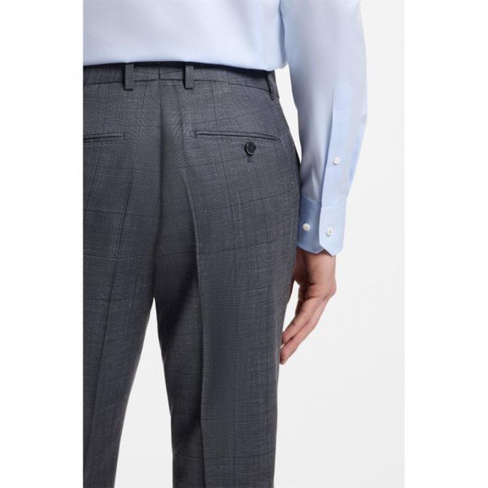 Boss Slim Fit Silk Blend Pants Dark Blue 50560807404 