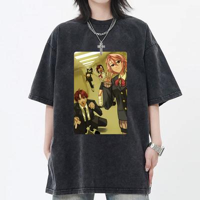 Hot Anime Dandadan Graphic Tee Men Women Short Sleeve Clothing Washed Cotton Tshirt Casual T-shirt Harajuku Vintage T Shirt