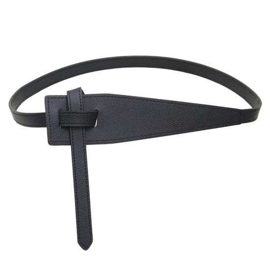 Korean Style Simple Women Faux Leather Belt Irregular Shape Adjustable Knot Long Waistband Suit Coat Corset Belt Fashion Accessories