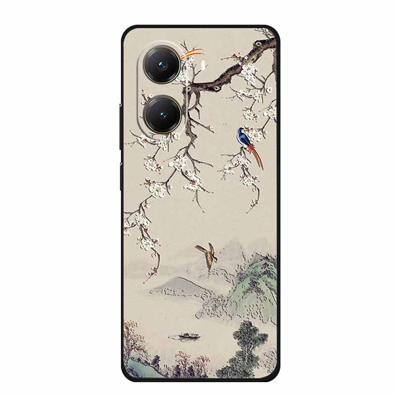 For Xiaomi POCO X7 Pro Case X7Pro 3D Relief Emboss Flowers Black Silicone Soft Back Cover Case For Redmi Turbo 4 Case Turbo4 Bag