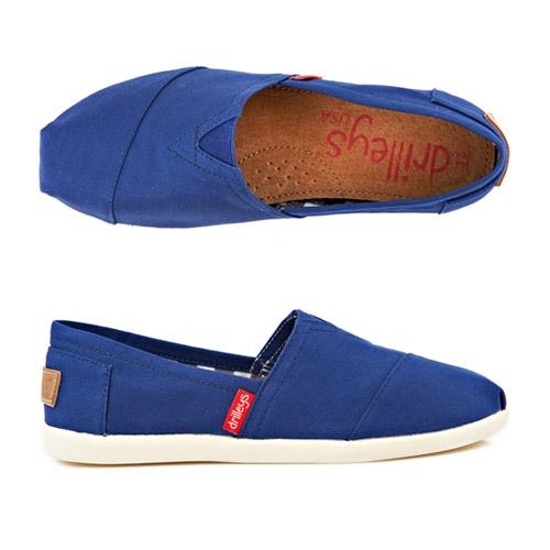 Drilleys Navy Blue Men'S And Women'S Slip-Ons